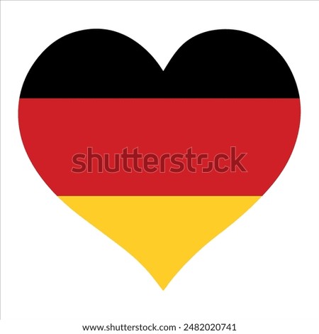 Germany flag in heart shape, vector illustration on isolated white background