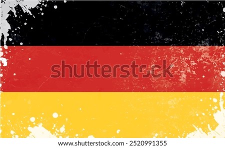 Grunge German flag, vector illustration. The national flag of Germany.