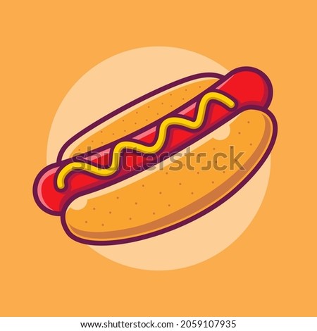 Hotdog delicious food illustration. Premium vector