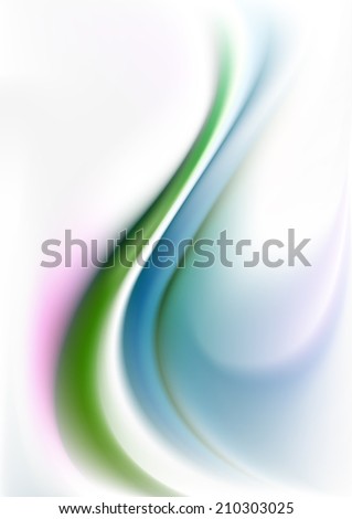 Green and blue curves waves on white gradient mesh background