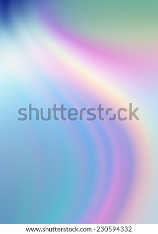 Abstract satin gentle curved rainbow waves covered a light blue background