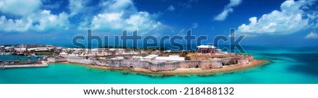 panorama of King\'s Wharf in Bermuda