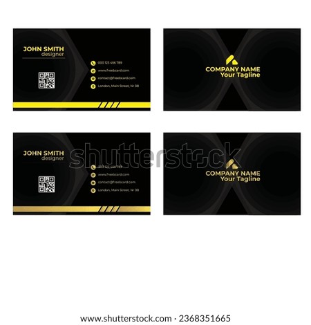 Modern professional business card design yellow and golden colour fonts