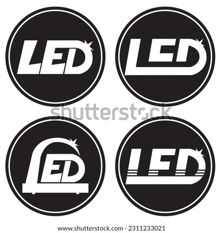 light emitting diode set icon isolated on white background