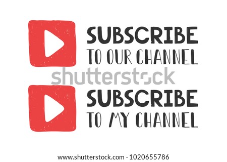 You tube subscribe with play button sign icon. Membership symbol. Red flat button with shadow. Modern UI website navigation. Vector. Social media element