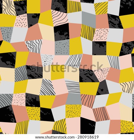 Vector seamless patchwork pattern. Good for fashion fabric print, surface texture, pattern fills, web page background.