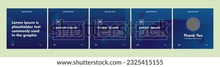 set of creative carousel or microblog templates for social media posts. social media template with gradient dark blue theme