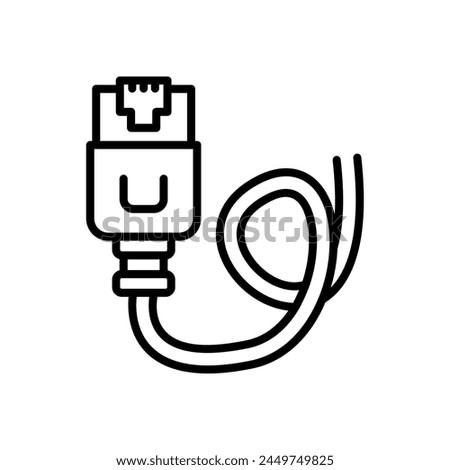 ethernet cable icon vector, isolated background