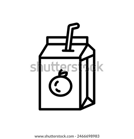 juice box, line icon, isolated background