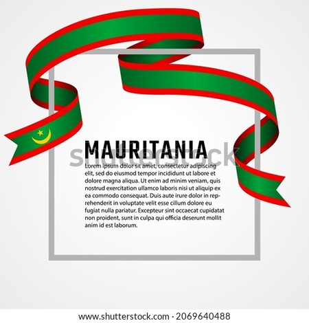 ribbon shape mauritania flag background template