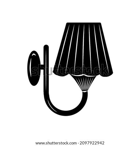 Modern desig wall lamp. Vector illustration, isolated on white.