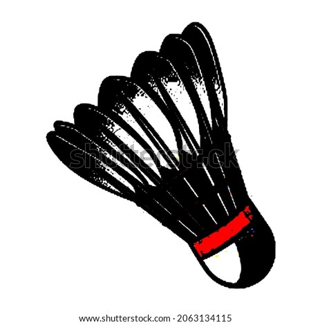 Shuttlecock black color vector illustration