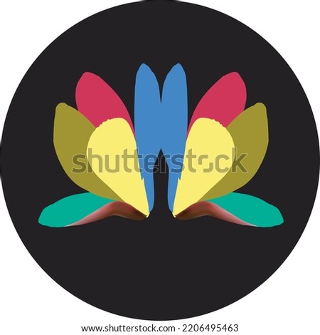 rainbow flower logo vector illustration
