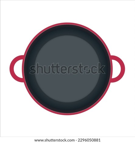 Frying pan vector illustration omelette pan isolated on white background top view Flat design style Logo Icon