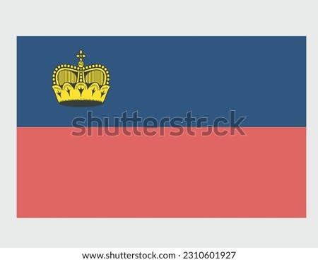 National Liechtenstein flag, official colors and proportion correctly. National Liechtenstein flag. Vector illustration.
