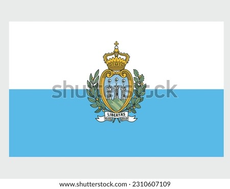 National San marino flag, official colors and proportion correctly. National San marino flag. Vector illustration.