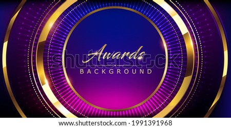 Blue Pink Golden Shimmer Awards Graphics Background Circle Round Sphere Ring Celebration Entertainment Light Template Frame Line Luxury Premium Corporate Abstract Design Template Banner Certificate