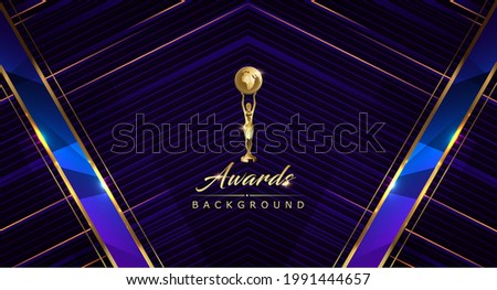 Royal Blue Golden Awards Graphics Background Lines Polygon Triangle Celebration Entertainment Light Stripe Template Frame Line Luxury Premium Corporate Abstract Design Template Banner Certificate