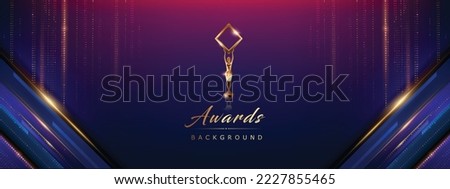 Dark Blue Purple Pink Golden Royal Awards Graphics Background. Side Lines Dotted Shimmer Elegant Shine Modern Template. Luxury Premium Corporate Abstract Design Template. Classic Shape Post.  Stock foto © 