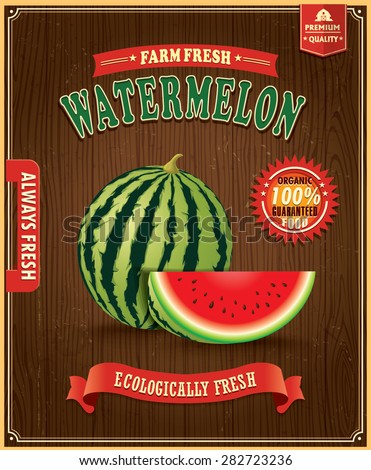 Vintage farm fresh watermelon design