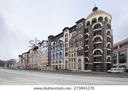 Sochi, Russia - February 13, 2015:  Gorky Gorod apartments in Esto Sadok