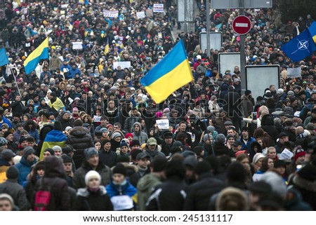 KIEV, UKRAINE - Jan 18, 2015: Banners \