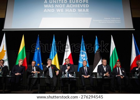 GDANSK, POLAND - May 07, 2015: Panel discussion: The effects of the Second World War 70 years