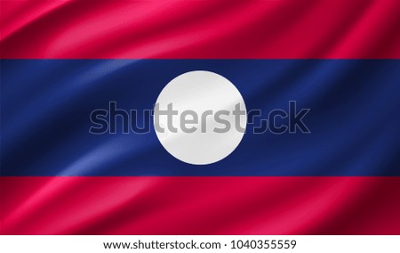 Laos Flag in Vector Illustration