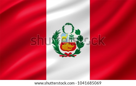 Peru Flag in Vector Illustration