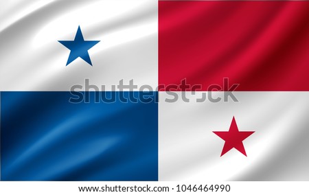 Panama Flag in Vector Illustration