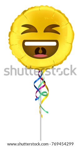 Emoji Grinning Squinting Face on Foil Balloon