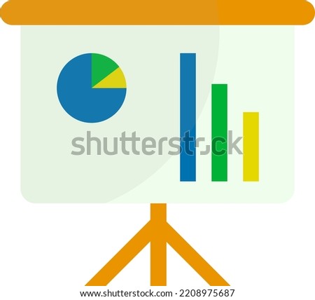 Slideshow on transparent background. Presentation of an economic or business report with graphs.