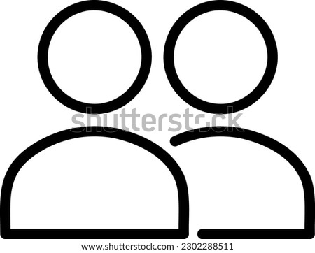Two user line icon vector illustration. Meeting. Communication between users. Social networks. Contacts.