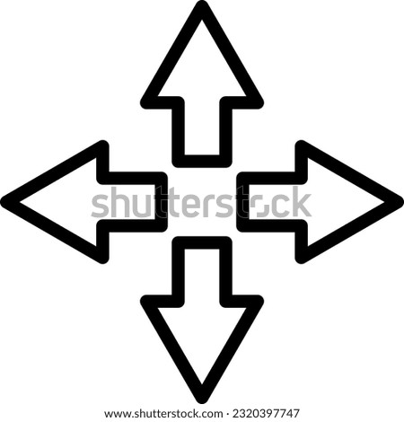 Vector illustration of arrows for directions, down, up, left and right. Point to all four directions. Movement cursors.