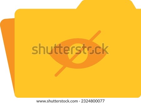 Vector illustration of a folder with a hidden symbol. Private documents. Hide files.