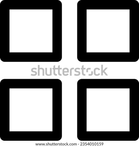 Vector illustration of four square sign. Application menu symbol.