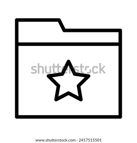 Black outline of a folder icon with a star symbol in the center, indicating a favorite or important folder.