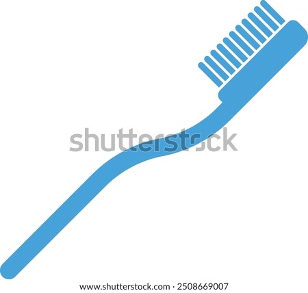 Blue angled toothbrush isolated for dental hygiene concept.