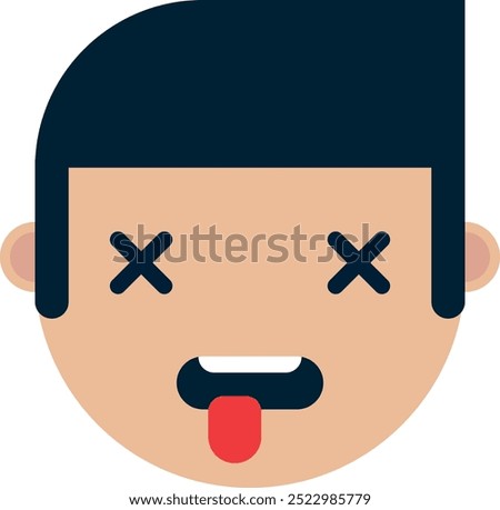 Emoji of a person with crossed eyes, intoxicated, sick, or dead. Person extremely confused or in shock, with tongue out.