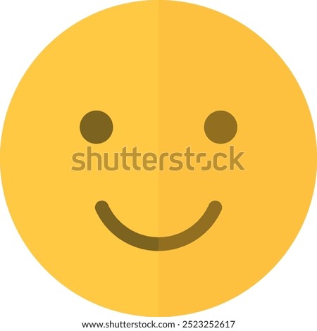 Smiling yellow emoji face with big eyes and a wide grin, expressing happiness and positivity.