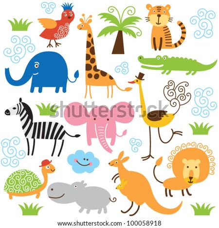 set of vector animals