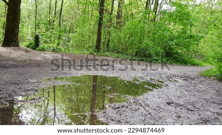 Image, Stock Photo a big puddle in Mauerpark Berlin