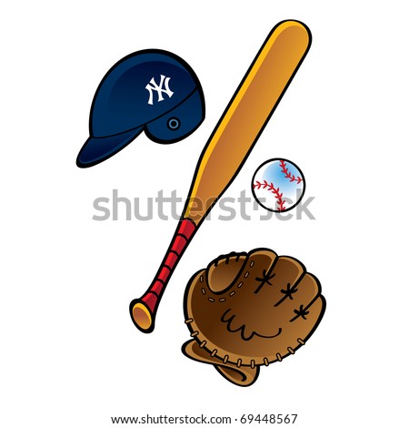 Baseball set - bat helmet ball pitch glove