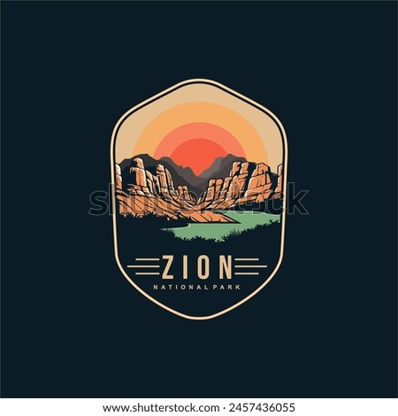 Zion National Park Emblem patch logo illustration