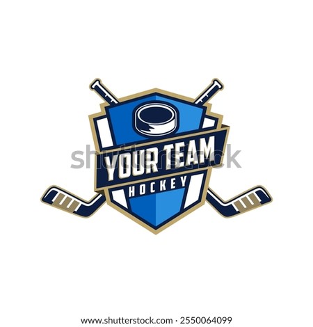 Hockey tournament logo in modern minimalist style, hockey logo team