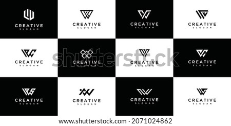 Set of initial W letter monogram logo designs. Zdjęcia stock © 