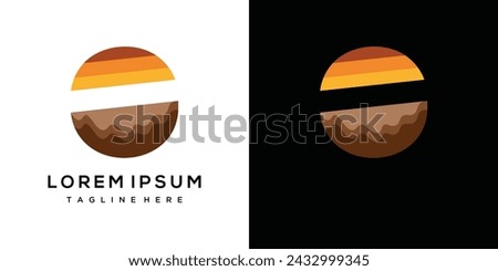 Land logo design vector illustration. Soil layer geology logo icon vector element.