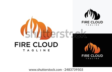 Fire cloud logo design template. Cloud and fire logo design inspiration	