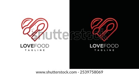 Love food logo design template. Love and food logo icon	