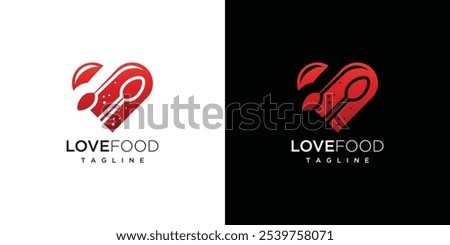 Love food logo design template. Love and food logo icon	